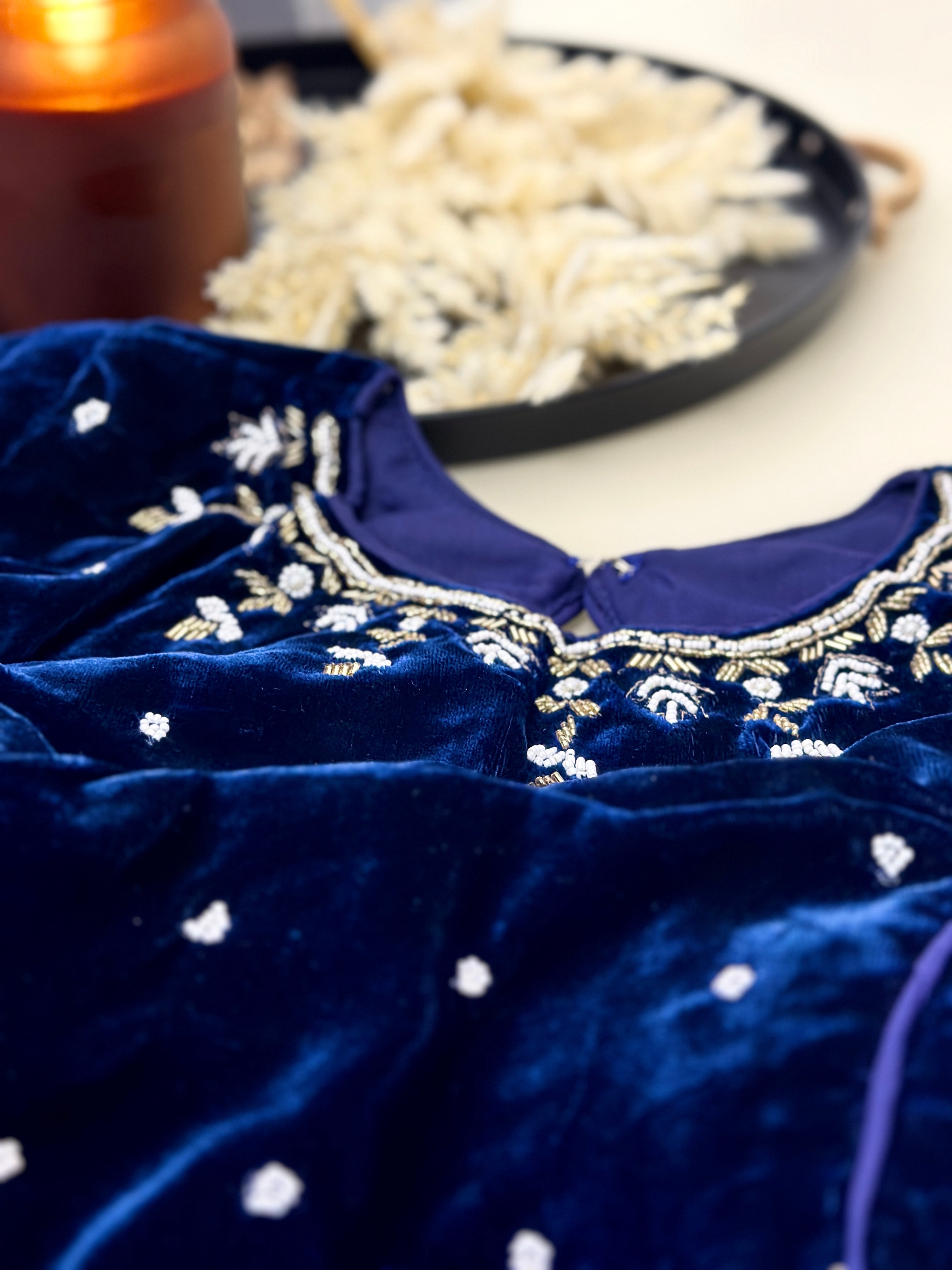 Velvet Designer Handwork Blouse